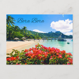 Bora Bora Tahiti Beautiful Tropical Beach Postcard