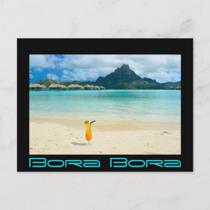 Bora Bora tropical cocktail postcard