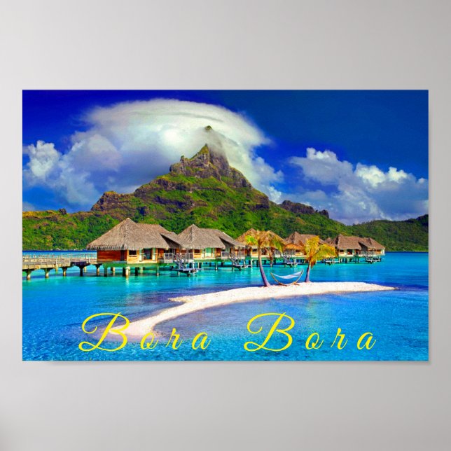 Bora Bora Tropical Island Poster (Front)