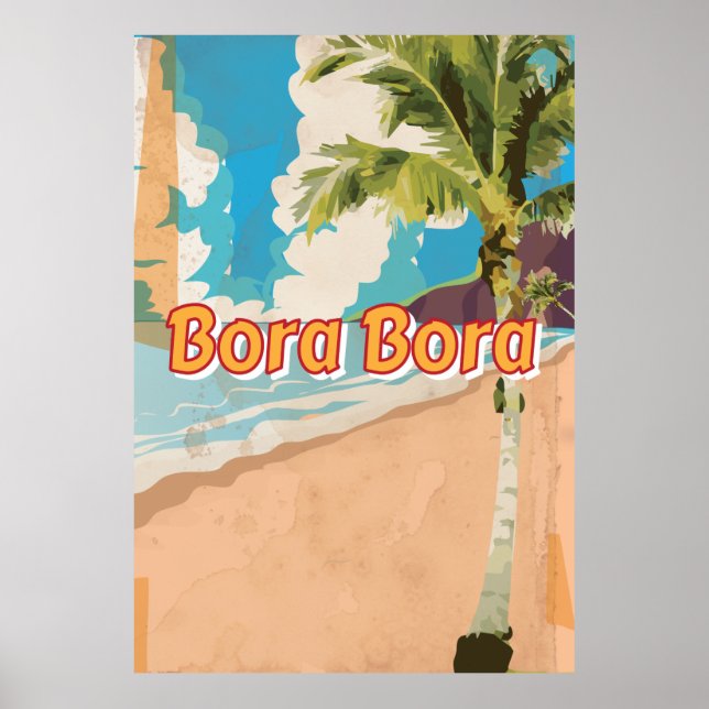 Bora Bora Vintage travel poster (Front)