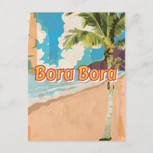 Bora Bora Vintage travel poster Postcard