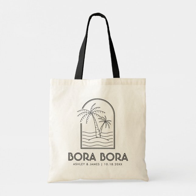 Bora Bora Wedding Welcome Destination Wedding Tote Bag (Back)