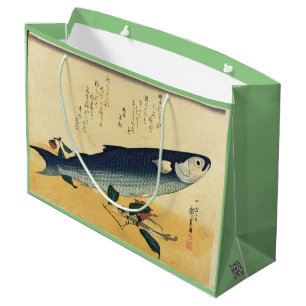 Bora (Grey Mullet) Hiroshige's Japanese Fish Print Large Gift Bag