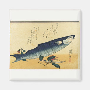 Bora (Grey Mullet) Hiroshige's Japanese Fish Print Magnet
