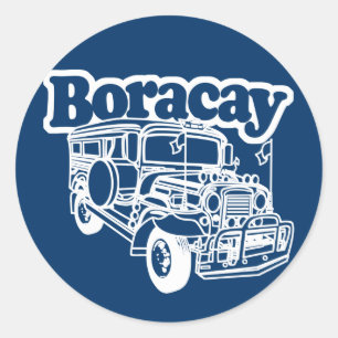Boracay Jeepney Classic Round Sticker