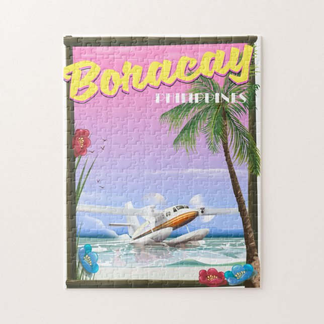 Boracay Philippines beach travel poster Jigsaw Puzzle (Vertical)