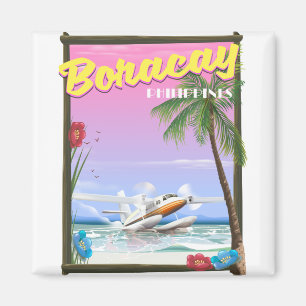 Boracay Philippines beach travel poster Magnet