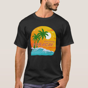 Boracay Philippines Palm Trees Beach Sunset Souven T-Shirt