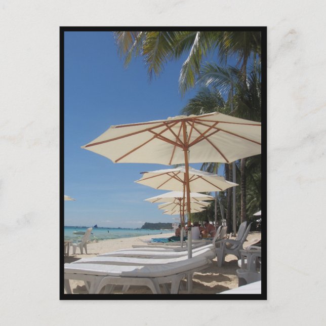 boracay sun umbrellas postcard (Front)