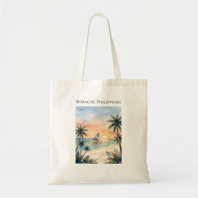 Boracay Sunset Beach Philippines Tote Bag (Front)