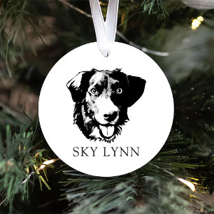 Borador Dog Hand Drawing Personalized Ceramic Tree Decoration