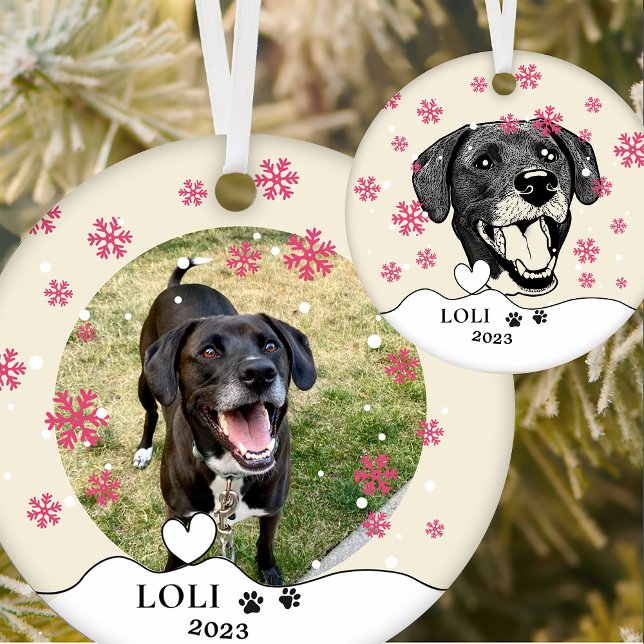 Borador Dog Personalised Hand Drawing Ceramic Tree Decoration (Creator Uploaded)