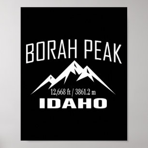 Borah Peak Idaho Climbing Summit Club Outdoor Adve Poster