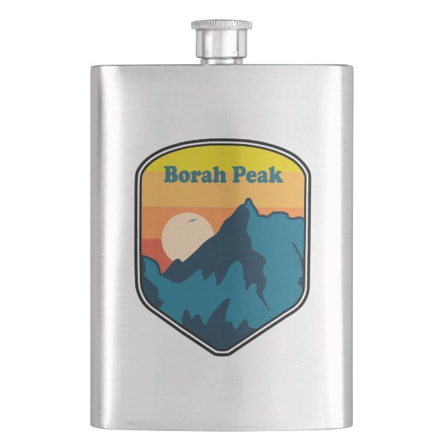 Borah Peak Idaho Sunrise Hip Flask (Front)