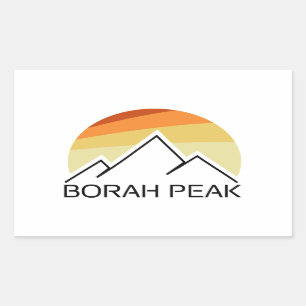 Borah Peak Retro Rectangular Sticker