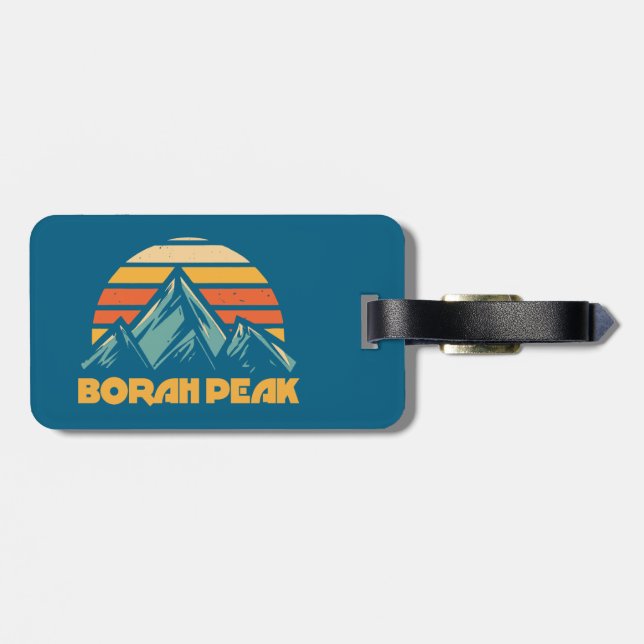 Borah Peak Retro Turquoise Luggage Tag (Back Horizontal)