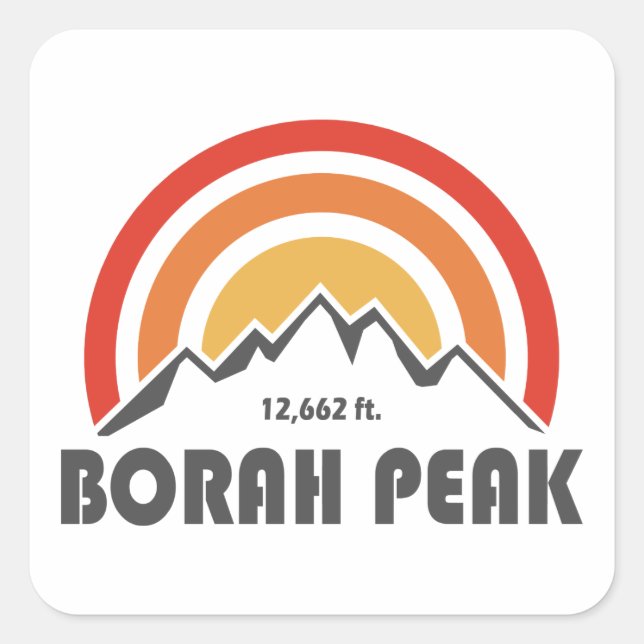 Borah Peak Square Sticker (Front)
