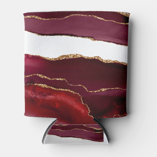 Bordeaux Agate and Gold Can Cooler (Front)