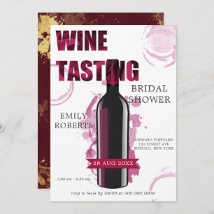 Bordeaux and Gold Wine Tasting Bridal Shower