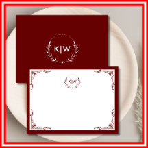 Bordeaux and White | Modern Initials Monogram