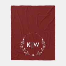 Bordeaux and White | Modern Initials Monogram