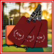 Bordeaux and White | Modern Initials Monogram