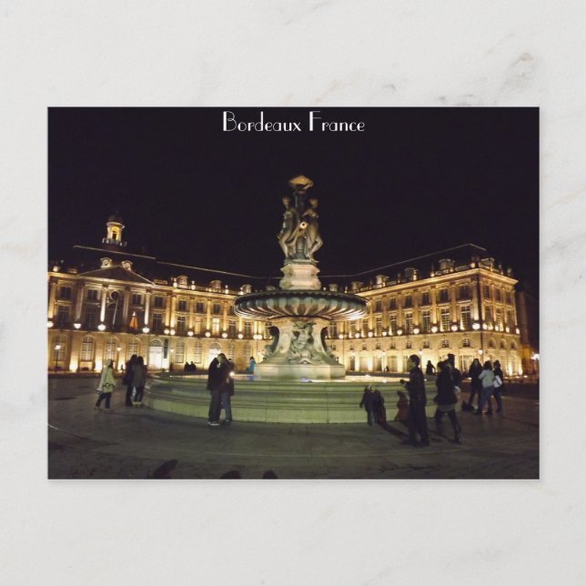 Bordeaux at night postcard (Front)