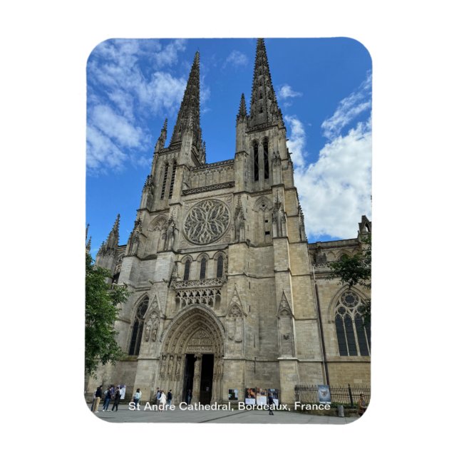 Bordeaux Cathedral, (Saint-André de Bordeaux) on a Magnet (Vertical)