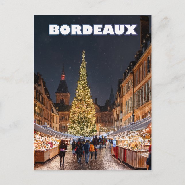 Bordeaux Christmas Charm Postcard (Front)