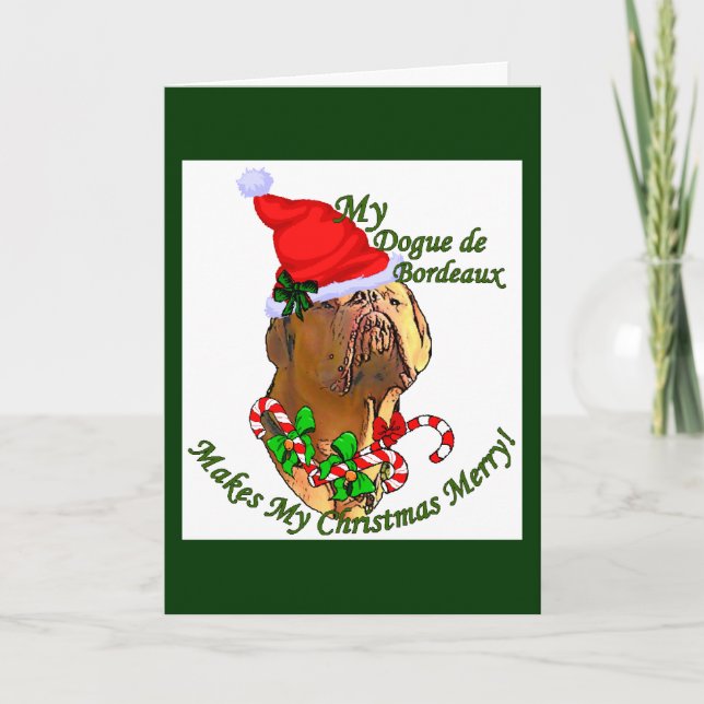 Bordeaux Christmas Gifts Bug Holiday Card (Front)