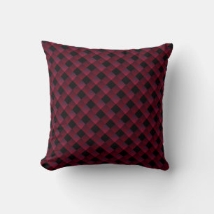 Bordeaux Colour Plaid Pillow