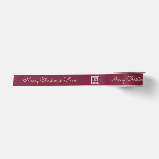 Bordeaux Cream Elegant Cute Personalised Christmas Satin Ribbon