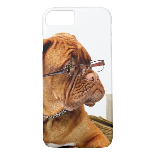 Bordeaux Dog in glasses Case-Mate iPhone Case (Back)