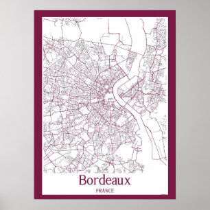 Bordeaux France City Map Poster