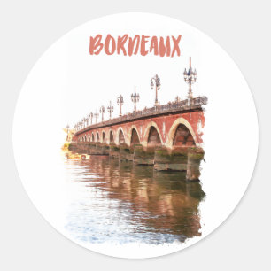 Bordeaux France City Travel Classic Round Sticker