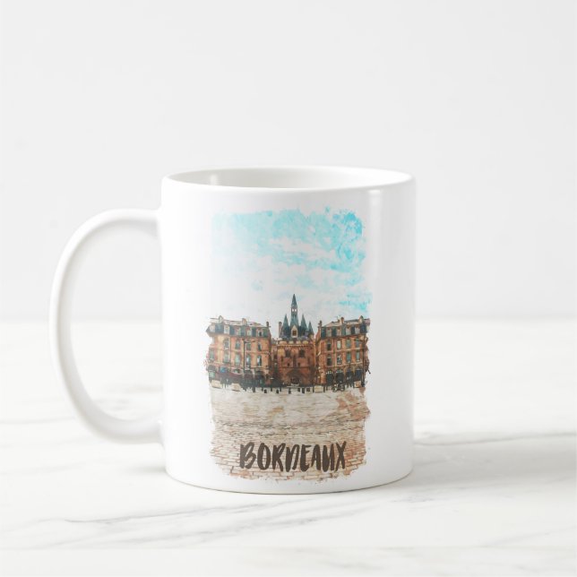 Bordeaux France Place de la Bourse Travel Coffee Mug (Left)