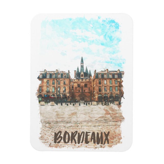 Bordeaux France Place de la Bourse Travel Magnet (Vertical)