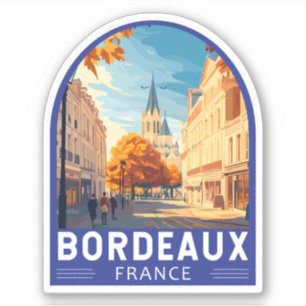 Bordeaux France Travel Art Emblem