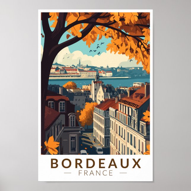 Bordeaux France Travel Art Vintage Poster (Front)