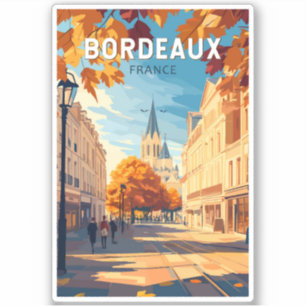 Bordeaux France Vineyard Travel Art Vintage