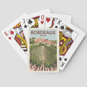 Bordeaux France Vineyard Travel Art Vintage Playing Cards