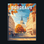 Bordeaux France Vineyard Travel Art Vintage Postcard<br><div class="desc">Bordeaux retro vector travel design. Bordeaux,  hub of the famed wine-growing region,  is a port city on the Garonne River in southwestern France.</div>