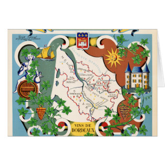Bordeaux, France Vintage Map