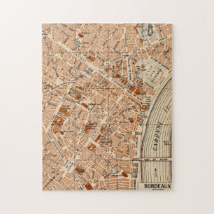 Bordeaux France Vintage Map Jigsaw Puzzle