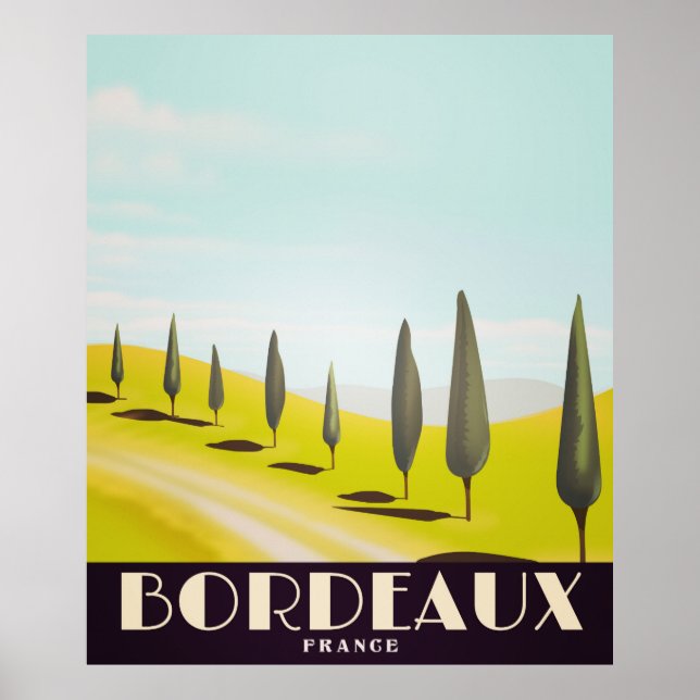 Bordeaux, french Vintage style travel poster (Front)
