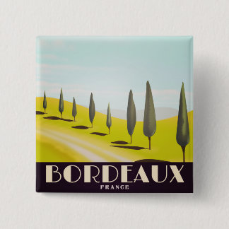 Bordeaux, french Vintage style travel poster 15 Cm Square Badge