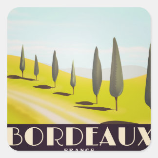 Bordeaux, french Vintage style travel poster Square Sticker