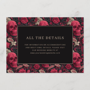 Bordeaux Gothic Paisley Wedding Enclosure Card