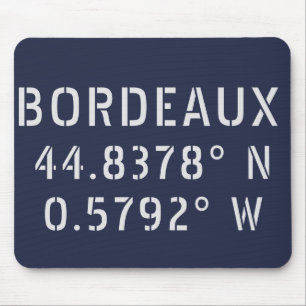 Bordeaux Latitude Longitude Mouse Mat