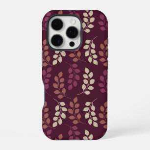 Bordeaux Modern Botanical Japandi iPhone 16 Pro Case